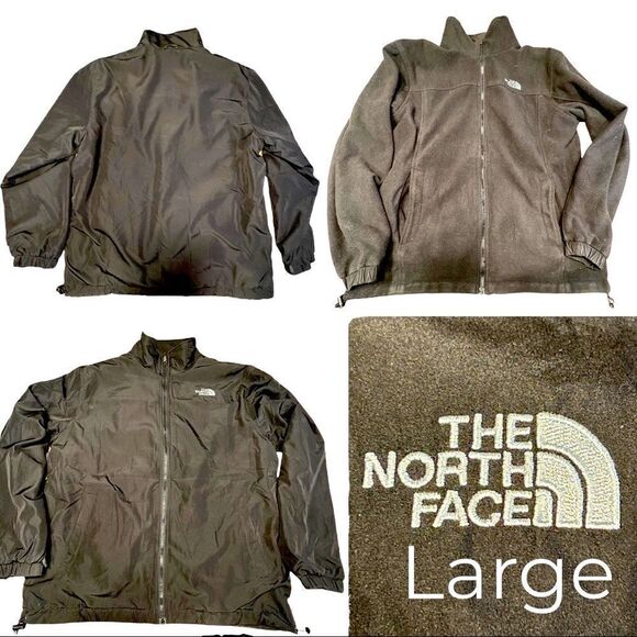 The North Face Shell Reversible Stand up collar Jacket Black L - Picture 1 of 11